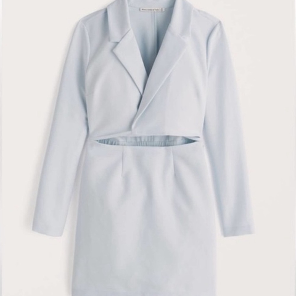 Light blue mini dress blazer style